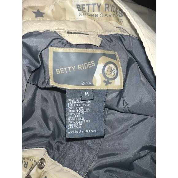 Betty Rides Youth Snowboard Pants Girls 10/12 Medium Tan Color Waterproof F1 - Picture 10 of 10